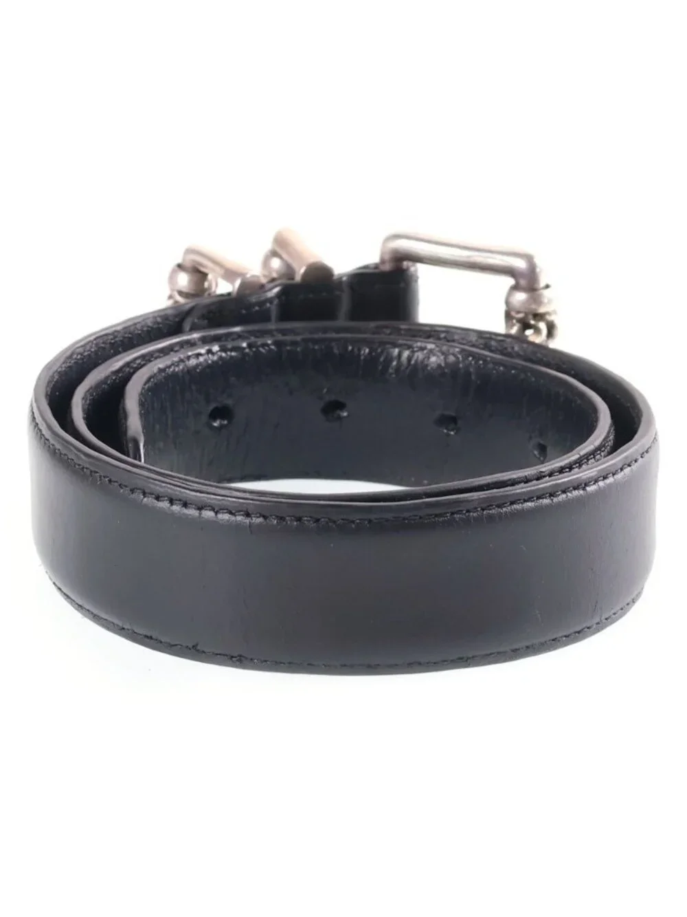 Chrome Hearts Roller Buckle Leather Belt Silver